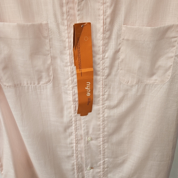 NWT - NYNE Cotton Pink Button-Up Shirt - Size L - Picture 2 of 10